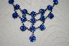 +MBA #20-273  Dark Blue Crystal Flower Necklace With Matching Earrings