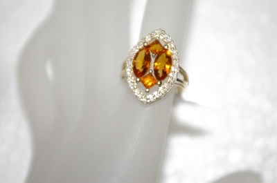 +MBA #20-288  14K Citrine & Diamond Ring