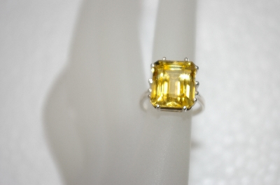 +MBA #20-031  Square Cut Citrine Sterling Ring