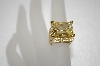 +MBA #20-065  14K Gold Plated Canary Yellow & Clear Cz Ring