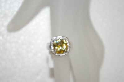 +MBA #20-076  Charles Winston Canary & Clear CZ Ring