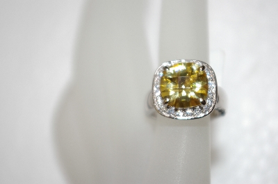 +MBA #20-076  Charles Winston Canary & Clear CZ Ring