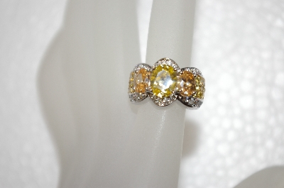 +MBA #20-090  Charles Winston Canary & Cognac CZ Ring