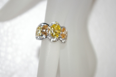 +MBA #20-090  Charles Winston Canary & Cognac CZ Ring