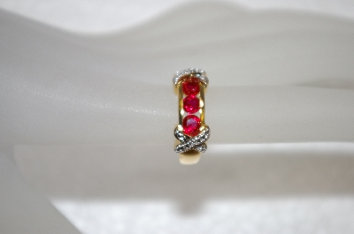 +MBA #20-796  Technibond Created Ruby & Diamond Accent Ring