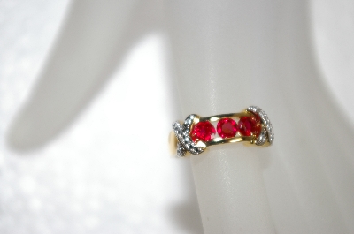 +MBA #20-796  Technibond Created Ruby & Diamond Accent Ring