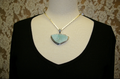+MBA #DZP    "Geometric Shaped Blue Turquoiese Pendant