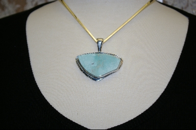 +MBA #DZP    "Geometric Shaped Blue Turquoiese Pendant