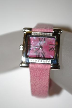 +MBA #21-435  "Croton Ladies "Pink Stingray Strap" Diamond Watch"