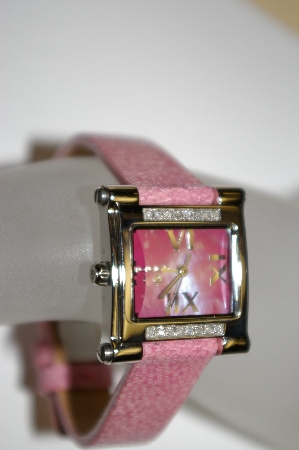 +MBA #21-435  "Croton Ladies "Pink Stingray Strap" Diamond Watch"