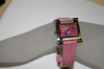+MBA #21-435  "Croton Ladies "Pink Stingray Strap" Diamond Watch"
