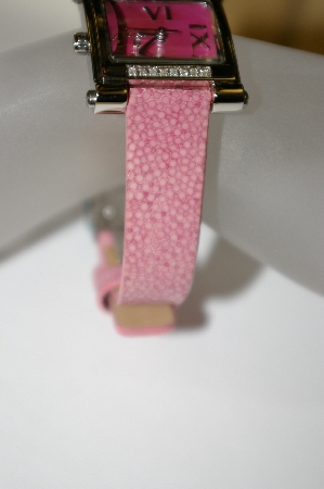 +MBA #21-435  "Croton Ladies "Pink Stingray Strap" Diamond Watch"