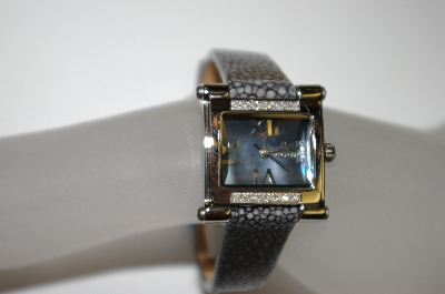 +MBA #21-358  Croton "Charcoal" Women's Stainless Steel Square Diamond Watch