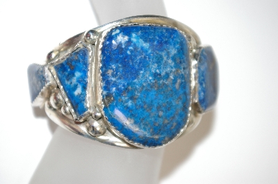+MBA #21-729  Artist Signed "E&C Fierro" 6 Stone Blue Lapis Cuff Bracelet