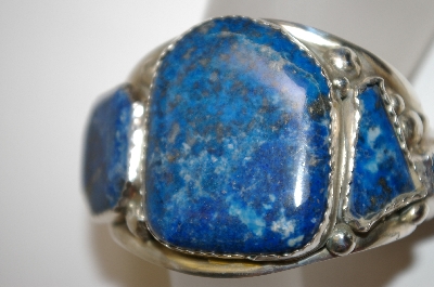 +MBA #21-729  Artist Signed "E&C Fierro" 6 Stone Blue Lapis Cuff Bracelet