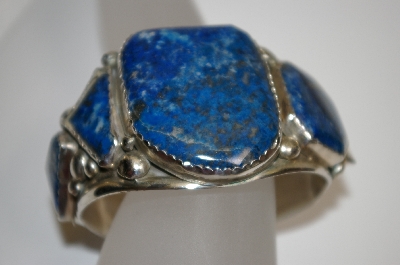+MBA #21-729  Artist Signed "E&C Fierro" 6 Stone Blue Lapis Cuff Bracelet