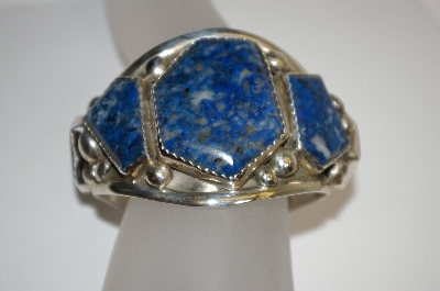 +MBA #21-727  Artist Signed "E&C Fierro" 5 Stone Blue Lapis Cuff Bracelet