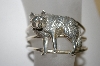 +MBA #21-611   "Artist Stamped Sterling Wolf Cuff Bracelet