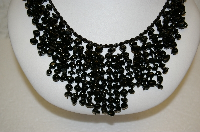 +MBA #BON   Sterling 18" Black Onyx Beaded Necklace