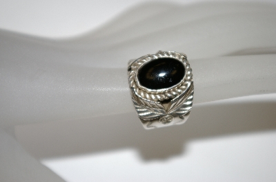 +MBA #21-675  Artist Signed "Jaun Guerro" Sterling Black Onyx Ring