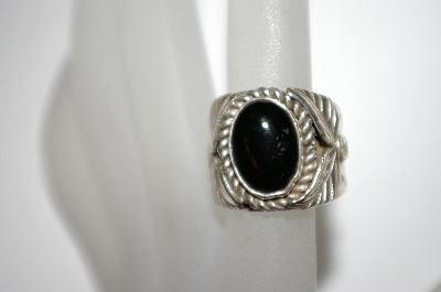 +MBA #21-675  Artist Signed "Jaun Guerro" Sterling Black Onyx Ring