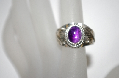 +MBA #21-686  Artist Signed "Jaun Guerro"  Fancy Sterling Amethyst Band Ring