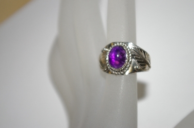 +MBA #21-686  Artist Signed "Jaun Guerro"  Fancy Sterling Amethyst Band Ring