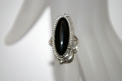 +MBA #21-644  Artist Signed "SN" Small Fancy Sterling Black Onyx Ring