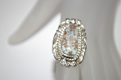 +MBA #21-680  Artist "NE"  Signed Turquoise Sterling Ring