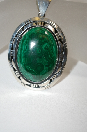 +MBA #21-749  Fancy Sterling Malachite Pendant