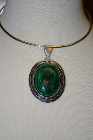+MBA #21-749  Fancy Sterling Malachite Pendant