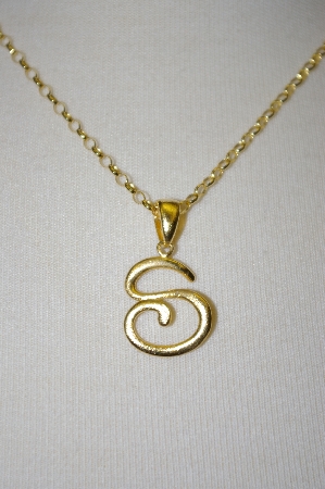 +MBA #21-366A  Veronese 18K Over Silver Letter "S" Pendant