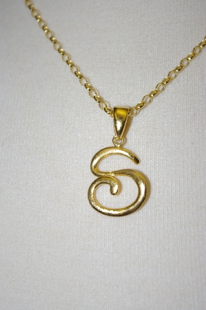 +MBA #21-366A  Veronese 18K Over Silver Letter "S" Pendant