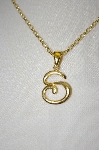 +MBA #21-366A  Veronese 18K Over Silver Letter "S" Pendant