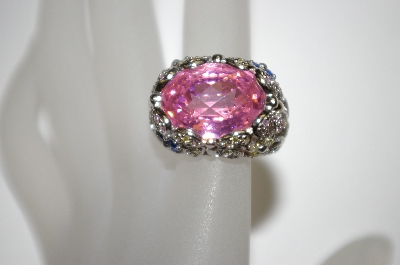 +MBA #21-563  "Charles Winston Pink & Clear CZ Butterfly Ring