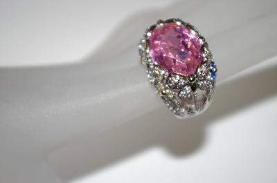 +MBA #21-563  "Charles Winston Pink & Clear CZ Butterfly Ring