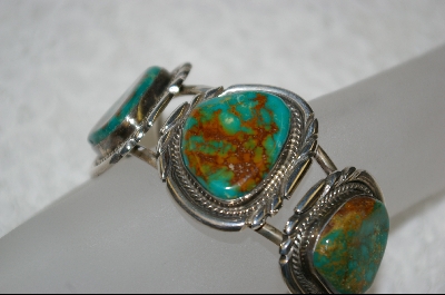 +   Dark Green 3 Stone Turquoise Bracelet