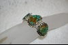 +   Dark Green 3 Stone Turquoise Bracelet