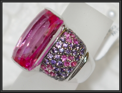 +MBA #21-188  Charles Winston Created Pink Sapphire & Amethyst CZ Ring