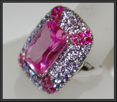 +MBA #21-569  Charles Winston Created Pink Sapphire & Amethyst CZ Ring