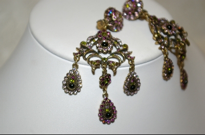 +Designer Heidi Daus  UTC Crystal Drop Clip On Earrings
