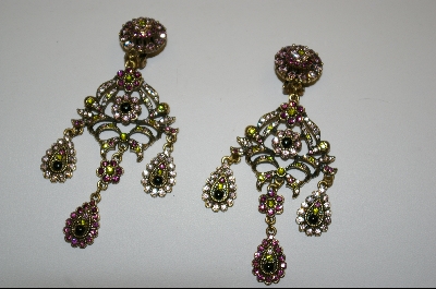 +Designer Heidi Daus  UTC Crystal Drop Clip On Earrings