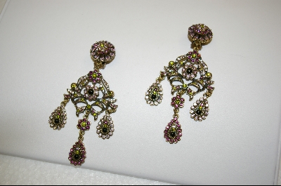 +Designer Heidi Daus  UTC Crystal Drop Clip On Earrings