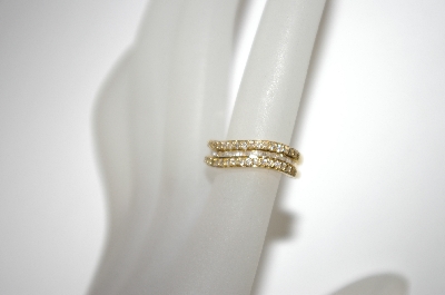 +MBA #21-196  14K Yellow Gold Diamond Weave Ring