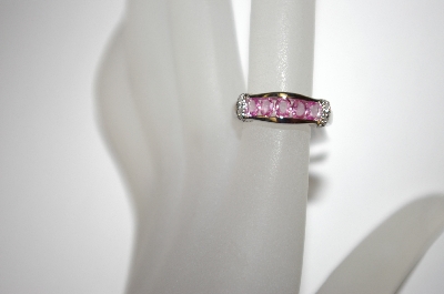 +MBA #21-191  14K White Gold Pink Sapphire & Diamond Ring