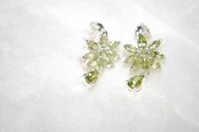 +MBA #21-408  Sterling Peridot Dangle Earrings