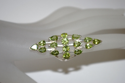+MBA #21-339  "16 Stone Peridot Sterling Ring