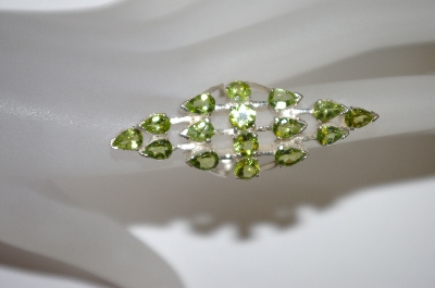 +MBA #21-339  "16 Stone Peridot Sterling Ring