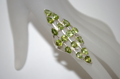 +MBA #21-339  "16 Stone Peridot Sterling Ring