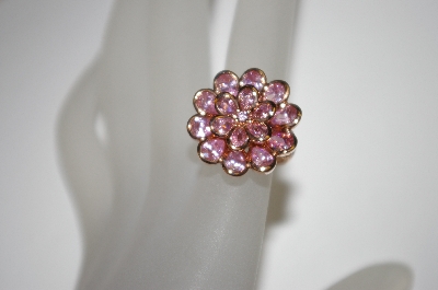 +MBA #21-283  Suzanne Somers Rose Gold Plated Pink CZ Ring